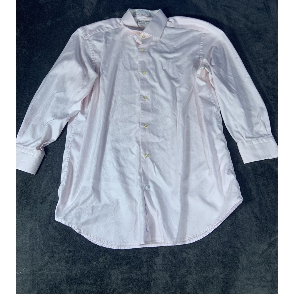 Robert Graham Light Pink Men's 3/4 Length Sleeve Button Up Shirt Size Large